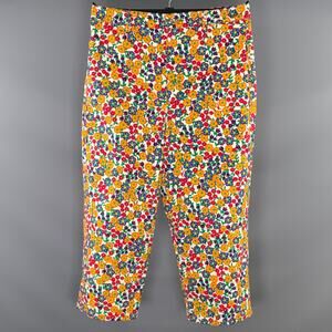 MARNI Size 34 Multi Color Floral Cotton Elastane Zip Fly Casual Pants